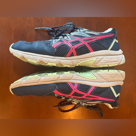ASICS running shoes blue line green pink  women’s sz 9 EU40.5, preowned - Picture 2 of 8